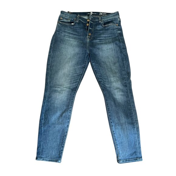 7 For All‎ Mankind High Waist Ankle Gwenevere Skinny Jeans Size 31 - Picture 6 of 10